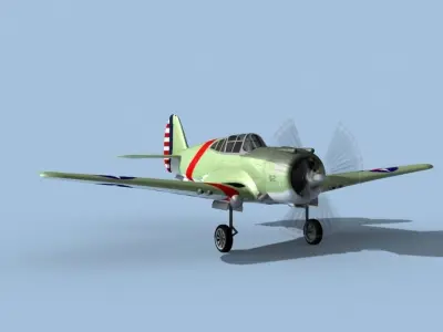 Curtiss P-36C Hawk V08 USAAF 3D model