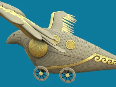 Steampunk Bird Plane Hand-Painted Low-poly 3D model
