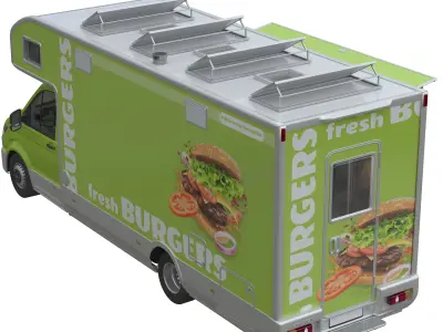 Food Truck VW Crafter 2 MAXI 3D model