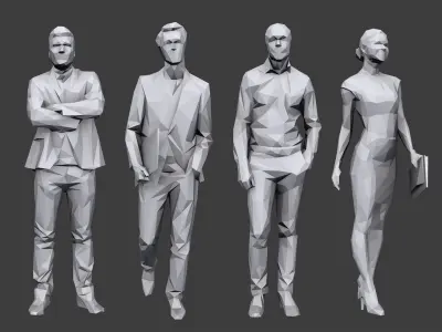 Lowpoly People Business pack 3D model
