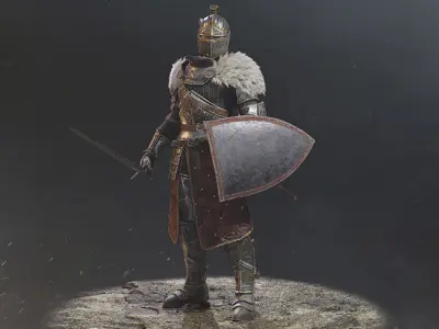 Knight Errant Low-poly 3D model