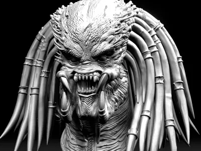 Yautja Predator Bust Ultra Realistic 3D Model 3D print model