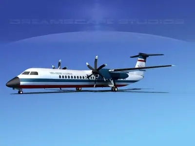 Dehaviland DHC-8 400 Mid America Express 3D model