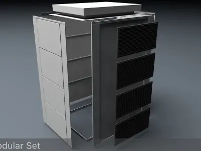 NAS Battery Modular Set Low-poly 3D model
