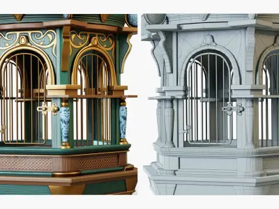Birdcage Fancy Low-poly 3D model