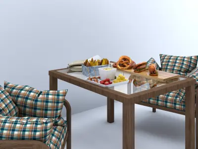 private two couples table  3D model