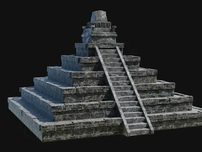 CELTIC ANCIENT PYRAMID PYRAMIDS TEMPLE RUINS RUINED COLLECTION Low-poly 3D model