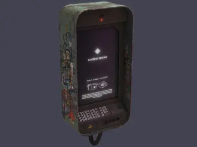 Cyberpunk ATM Low-poly 3D model