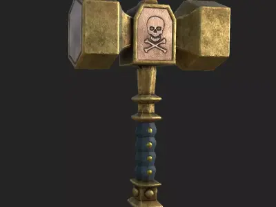 Hammer Orc Free low-poly 3D model