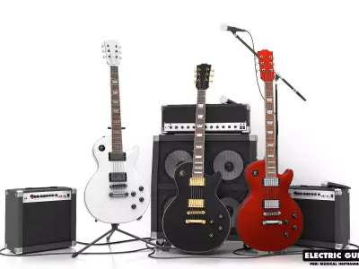 Electric Guitar Part 3 Low-poly 3D model