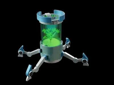 Robot for grow plants Low-poly 3D model