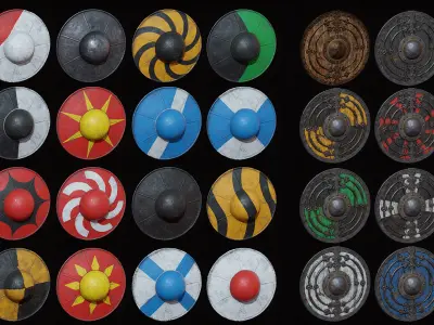 Buckler Shields Low-poly 3D model