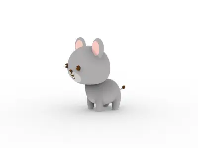 Cartoon Rat v001 character 3D model