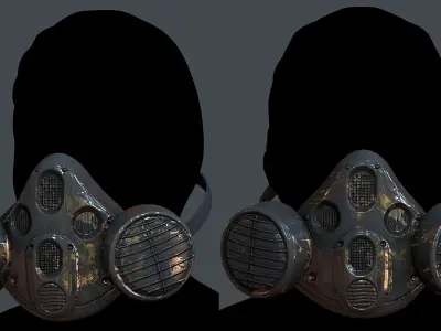 Gas mask helmet 3d model scifi Low-poly Low-poly 3D model