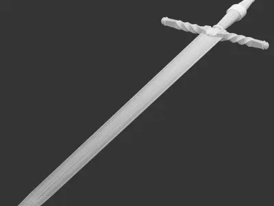 Witcher sword Low-poly 3D model