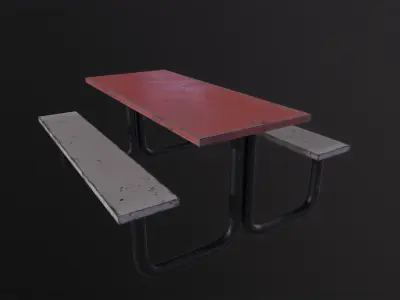 Picnic Table 3D Model Low-poly 3D model buy
