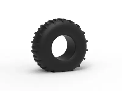 Low pressure Forester 1370 tire deflated Scale 1 to 25 3D print model