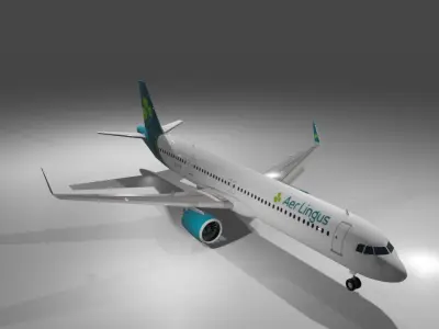 Aer Lingus a321neo 3D Model Low-poly 3D model