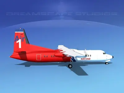 Fokker 50 AirOne 3D model
