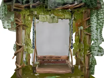 Enchanted Rustic Garden Swing 3D model
