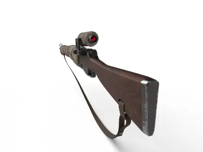 sniper weapon Low-poly 3D model