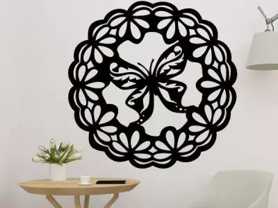 Butterfly Witth Wreath 3D print model