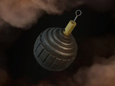 Grenade WW1 German Kugel Grenade 1915 Game-Ready Low-poly 3D model