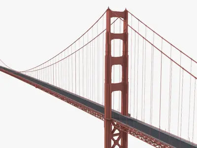 Golden Gate Bridge 3D model 8