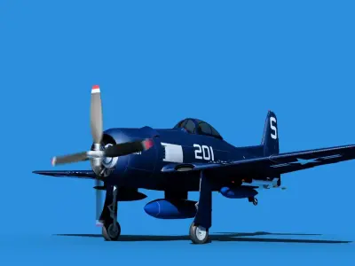 Grumman F8F-2 Bearcat V07 3D model