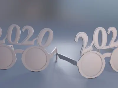 New Year Party Glasses Low-poly 3D model