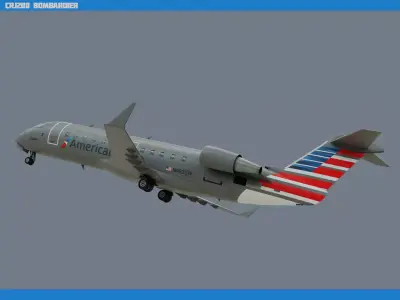 CRJ200 American Eagle Low-poly 3D model