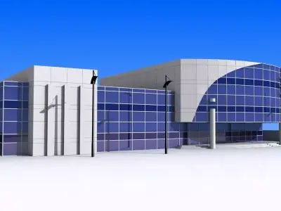 Office Building Low-poly 3D model
