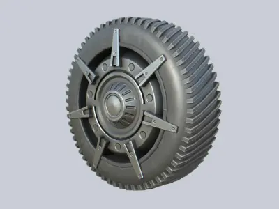 Scifi wheel Low-poly 3D model