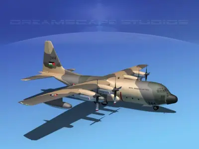Lockheed C-130 Hercules Royal Jordanian 3D model