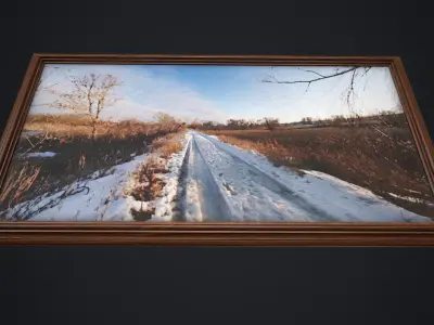 Frame and two pictures Free low-poly 3D model