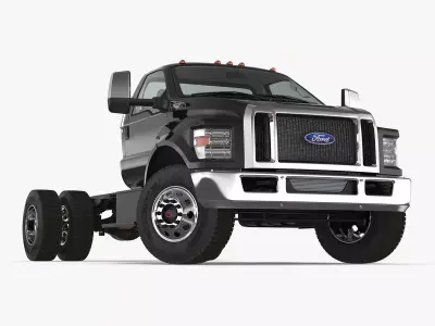 Ford F-650 Crew Cab Chassis Rigged for Cinema 4D 3D model