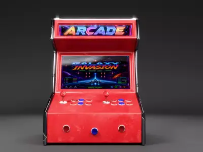 Low Poly Arcade Machine  Game Ready PBR Low-poly 3D model