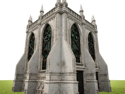 GOTHIC CASTLE BUILDING 15 Low-poly 3D model