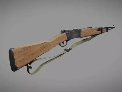 Old Military Rifle Low-poly 3D model