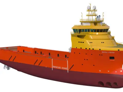 92 m Platform Supply Vessel Edda Ferd 3D model