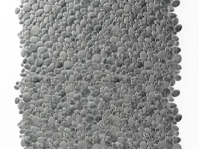 Panel smooth pebble many part 3D model