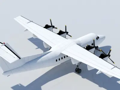 DHC-7 Dash 7 Static low poly model  Low-poly 3D model