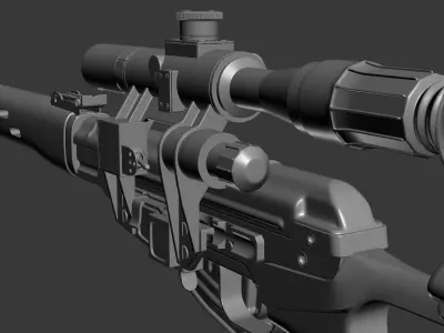 Dragunov - High poly rifle 3D model
