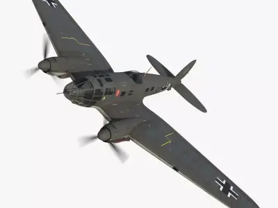 Heinkel He 111 5J-DM Low-poly 3D model