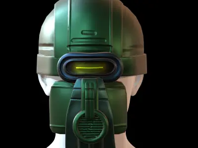 Gas mask helmet 3d model scifi Low-poly Low-poly 3D model Low-poly 3D model 90