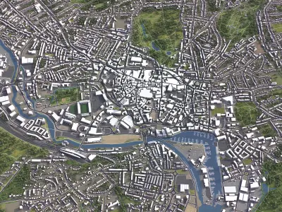 Ipswich - 3D City Model Low-poly 3D model