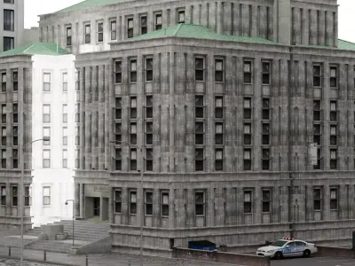 Voxel City Block B  Low-poly 3D model