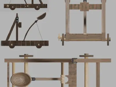 Catapulta medieval Medieval catapult Free 3D model