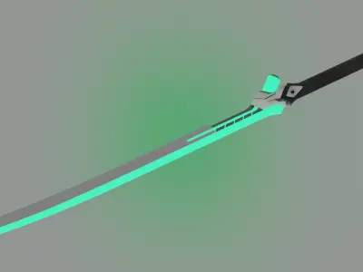Toxic Sword with neon Game Ready low poly PBR Low-poly 3D model