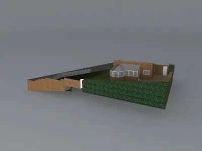 Sloping and terraced garden Free 3D model